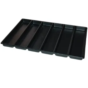 KENNEDY 81921 Drawer Organizer, Black, 6 Compartments, Plastic | CD4MWP