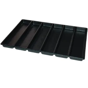 KENNEDY 81927 Drawer Organizer, Black, 6 Compartments, Plastic | CD4MWW