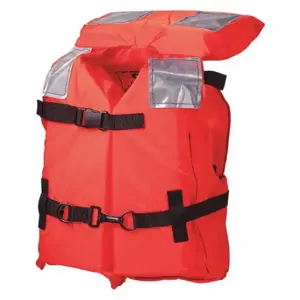 KENT SAFETY 100200-200-002-12 Life Jacket, I, Foam, Fabric, 16 lb Buoyancy, Belt/Buckle, Child, Orange | CR6KZU 59MD15