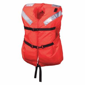 KENT SAFETY 100400-200-004-16 Life Jacket, I, Foam, Fabric, 22 lb Buoyancy, Belt/Buckle, Adult Universal, Orange | CR6KZW 59MD14