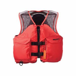 KENT SAFETY 150800-200-060-20 Life Jacket, III, Foam, Fabric, 15 1/2 lb Buoyancy, Belt/Zipper, 2XL, Orange | CR6KZY 792Y21