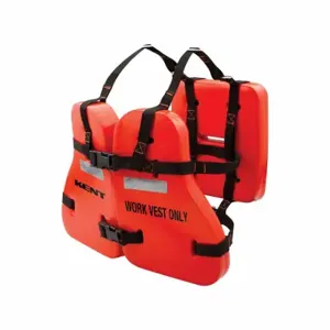 KENT SAFETY 151200-200-005-13 Life Jacket, V, Foam, Vinyl, 17 1/2 lb Buoyancy, Belt, Adult Oversize, Orange | CR6LAX 792Y07