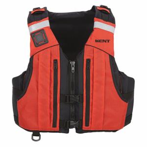 KENT SAFETY 151400-200-030-23 Life Jacket, III, Foam, Nylon, 15 1/2 lb Buoyancy, Belt/Buckle/Zipper, S/M, Orange | CR6LAQ 59ME60
