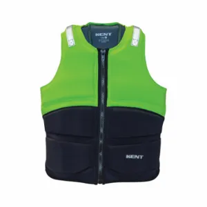 KENT SAFETY 151700-400-060-21 Fishing Vest, Foam, Fabric, 11 1/2 lb Buoyancy, Zipper, 2XL, Hi-Vis Green | CR6LCJ 792Y12