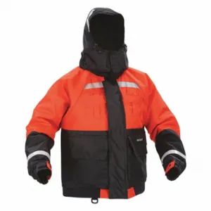 KENT SAFETY 151800-200-060-23 Flotation Jacket, Deluxe, Hood, Org, 2XL, III, Foam, Nylon, 15 1/2 lb Buoyancy, Zipper | CR6LBL 59ME98