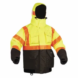 KENT SAFETY 151800-410-030-15 Flotation Jacket, Hi Vis, Deluxe, Hood, M, III, Foam, Nylon, 15 1/2 lb Buoyancy | CR6LBQ 59ME89