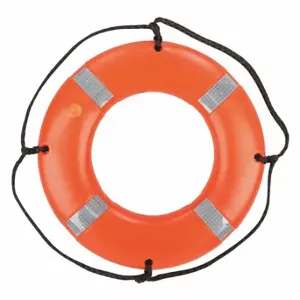 KENT SAFETY 152200-200-024-13 Ring Buoy, Orange, 24 Inch Size, Polyethylene, Uscg Approved, 24 Inch Dia | CR6LCF 59MD25