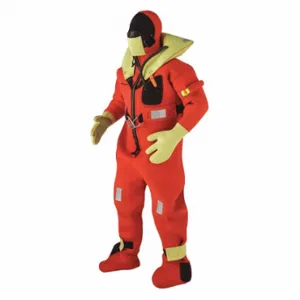 KENT SAFETY 154100-200-020-13 I mmersion Suit, Orange, Zipper, 1 Pockets | CR6LBW 59ME31