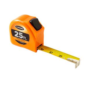 KESON PGT1033V Short Tape Measure, 33 ft. Length, Nylon Coated, Orange | CM7VFC