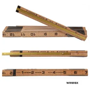 KESON WR1818X Wood Rulers, Brass Extender, 6 ft. Length, 5/8 Width | CM7VBC