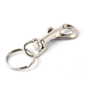 KEY-BAK 0305-905 Large Bolt Snap Key Holder, 1 1/8 Inch Split Ring, Nickel Plated Zinc | CJ6NWL