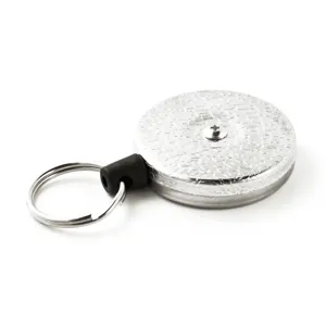 KEY-BAK 0481-802 Retractable Reel, Split Ring, 48 Inches Length, Chrome Front, Kevlar Cord | CJ6NVD