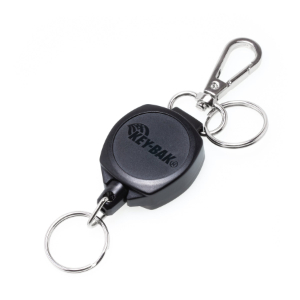 KEY-BAK 0KW1-0A54 Einziehbarer Schlüsselanhänger, 24 Zoll schnittfestes Kabel, Schwarz | CJ6NQN