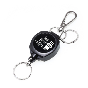 KEY-BAK 0KW2-0A54-BFC Retractable Keychain, 24 Inch Cut Resistant Cord, Coffee/Black | CJ6NQP