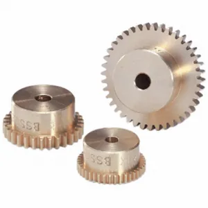 KHK GEARS BSS0.8-20 Spur Gear, Module M 0.8, 20 Teeth, 5 mm Bore Dia, Brass, Plain Bore | CR6PLZ 792ZN7