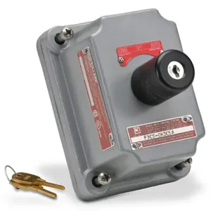 KILLARK FXCS-0K3C5A Single Selector Switch, Key-Operated, 3-Position, 2 N.O./2 N.C. Contact, Black | CV6XKX