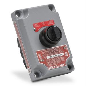 KILLARK XCS-0S3L6G Single Selector Switch, Knob, 3-Position, 2 N.O. Contact, Black | CV6XMA