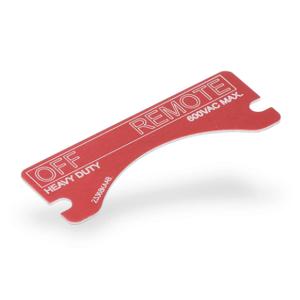 KILLARK XCSNP-OFF-REMOTE Legend Plate, Aluminum, Rectangular, Red Background, White Engraved Text | CV6TKL