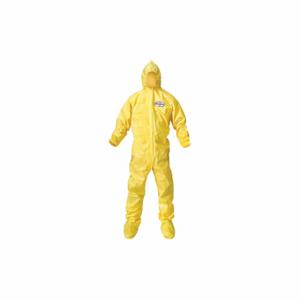 KIMBERLY-CLARK 00688 Hooded Coveralls, Yellow, 5XL, Elastic, PK 12, KleenGuard A70, Light Duty, Yellow | CR6QFH 62KG81