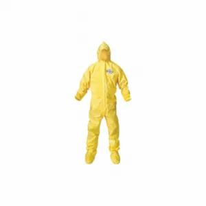 KIMBERLY-CLARK 00688 Hooded Coveralls, Yellow, 5XL, Elastic, PK 12, KleenGuard A70, Light Duty, Yellow | CR6QFH 62KG81