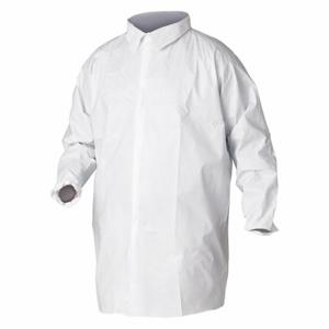 KIMBERLY-CLARK 35619 Lab Coat, White, Hook-and-Loop, M, PK 30, Mandarin Collar, Open Cuff, S mmMS, White, M | CR6QHE 42EP67