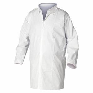 KIMBERLY-CLARK 36263 Lab Coat, White, Snaps, L, PK 30, Mandarin Collar, Elastic Cuff, S mmMS, White, L | CR6QHC 42EP78