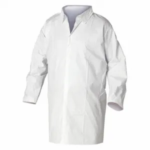 KIMBERLY-CLARK 36264 Lab Coat, White, Snaps, XL, PK 30, Mandarin Collar, Elastic Cuff, S mmMS, White, XL | CR6QHD 42EP79