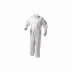 KIMBERLY-CLARK 38919 Collared Coverall, Whte, XL, Straight, PK 25, Microporous Film Laminate, Light Duty, XL | CR6QET 62KF07