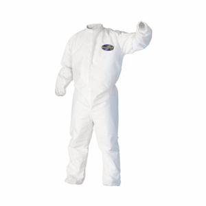 KIMBERLY-CLARK 46107 Collared Disposable Coverall, S mmMS, Heavy Duty, Serged Seam, White, 21 Pack | CR6QEH 4WYA5