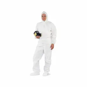 KIMBERLY-CLARK 49123 Hooded Disposable Coveralls, S mmMS, Medium Duty, Serged Seam, White, 24 PK | CR6QGR 4WYF1