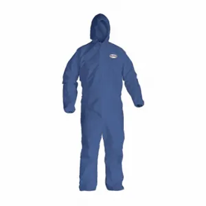 KIMBERLY-CLARK 58515 Hooded Disposable Coveralls, S mmMS, Medium Duty, Serged Seam, Blue, 24 PK | CR6QGK 4WYG6