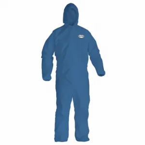 KIMBERLY-CLARK 58523 Hooded Disposable Coveralls, S mmMS, Medium Duty, Serged Seam, Blue, 24 PK | CR6QGM 4WYH1