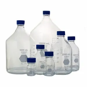 KIMBLE CHASE 14395-5000 Media Bottle, Type I Borosilicate Glass, Unlined | CJ2UMD 52NJ85