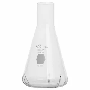 KIMBLE CHASE 25630-500 Shake Flask, 500 mL Capacity, Borosilicate Glass, Stopper, 6Pk | CJ3HRL 52NK40