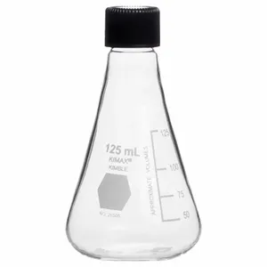 KIMBLE CHASE 26505-125 Erlenmeyer Flask, 125 mL Capacity, Borosilicate Glass, 50 to 125mL Graduation, 24Pk | CJ2CRP 52NK41