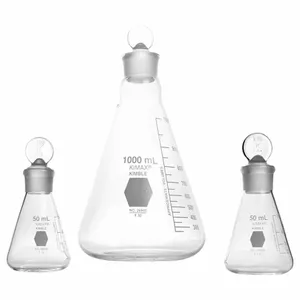 KIMBLE CHASE 26600-25 Erlenmeyer Flask, 25 mL Capacity, Borosilicate Glass, 10 to 25mL Graduation, 12Pk | CJ2CRQ 52NF22