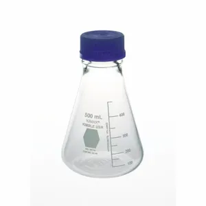 KIMBLE CHASE 26720-500 Cell Culture/Media Erlenmeyer Flask, 500ml Capacity, Borosilicate Glass, 6Pk | CH9UTK 52NG04