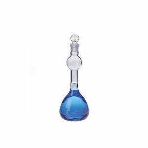 KIMBLE CHASE 28019-500 Mixing Bulb Style Flask, 500ml Capacity, Borosilicate Glass, Stopper, 4Pk | CJ2VBB 52NH09