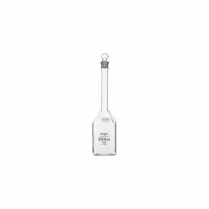 KIMBLE CHASE 28046-900 Square Volumetric Flask, Borosilicate Glass, Clear, Stopper | CJ3MUE 52NJ76