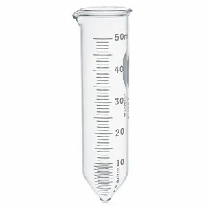 KIMBLE CHASE 45186-50 Conical Centrifuge Tube, 50ml Capacity, 0.5 to 50ml Graduation Range, Glass, 12Pk | CH9XMA 52NL05