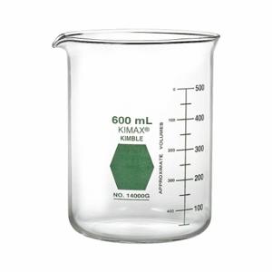 KIMBLE KIMAX 14000G-400 Griffin-Becherglas, Glas, 13.53 oz Laborbedarfskapazität, Englisch, wiederverwendbar, niedrige Form, 12 Stück | CR6QJL 26CV62