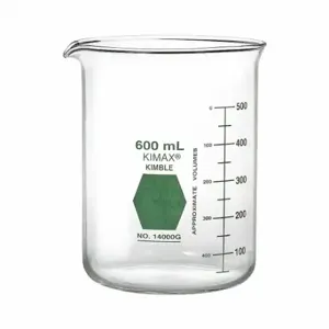 KIMBLE KIMAX 14000G-1000 Griffin Beaker, Glass, 33.81 oz Labware Capacity English, Reusable, Low Form, A, 6 PK | CR6QJU 26CV59