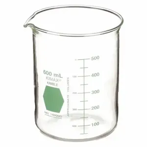 KIMBLE KIMAX 14000G-600 Griffin Beaker, Glass, 20.29 oz Labware Capacity English, Reusable, 6 PK | CR6QJM 26CV64