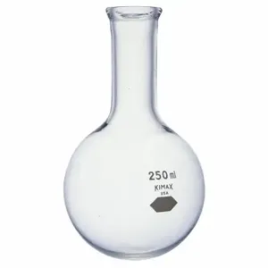 KIMBLE KIMAX 25200-500 Round Bottom Flask, 500 Ml Labware Capacity - Metric, Borosilicate Glass, Stopper, Clear | CR6QQV 26CY86