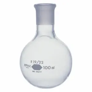 KIMBLE KIMAX 25277-250 Round Bottom Flask, 250 Ml Labware Capacity - Metric, Borosilicate Glass, Stopper, Clear | CR6QQT 26CY90