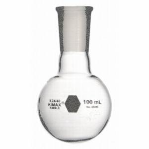 KIMBLE KIMAX 25285-200 Round Bottom Flask, 200 Ml Labware Capacity - Metric, Borosilicate Glass, Stopper, 12 PK | CR6QQP 26CY94