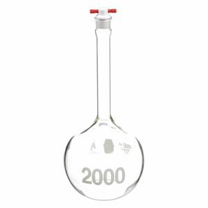 KIMBLE KIMAX 92812F-2000 Volumetric Flask, 2000 mL Labware Capacity - Metric, Borosilicate Glass, Includes Closure | CR6QTE 8YR36