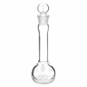 KIMBLE KIMAX 92812G-20 Volumetric Flask, 20 mL Labware Capacity - Metric, Borosilicate Glass, Includes Closure | CR6QTK 8T142