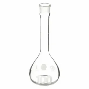 KIMBLE KIMAX 92812N-100 Volumetric Flask, 100 mL Labware Capacity - Metric, Borosilicate Glass, Stopper | CR6QTB 9MUR9