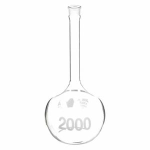 KIMBLE KIMAX 92812N-2000 Volumetric Flask, 2000 mL Labware Capacity - Metric, Borosilicate Glass, Includes Closure | CR6QTC 9KPT7